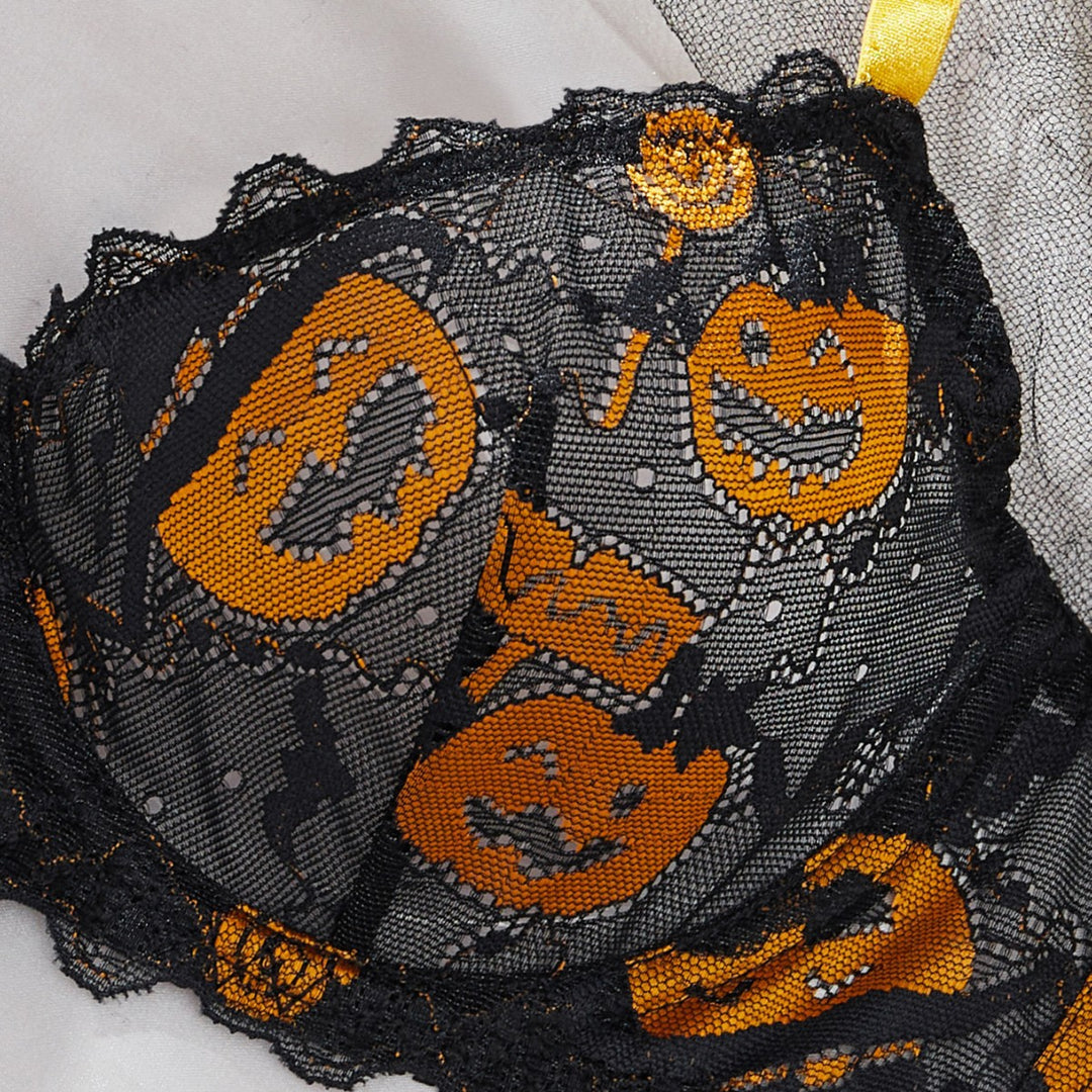 Hallowelle Pumpkin Lace Lingerie Set