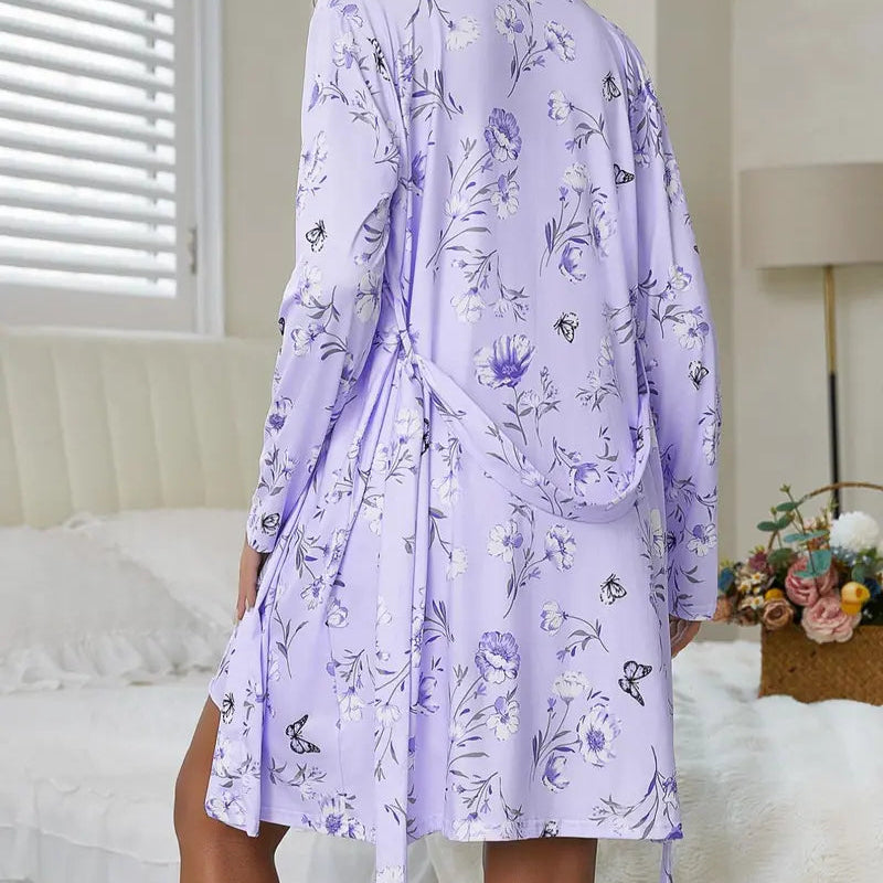Garden Drift Floral Lounge Pajama Set