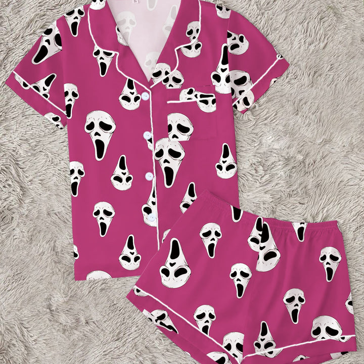 Phantom Nights Ghost Print Pajama Set