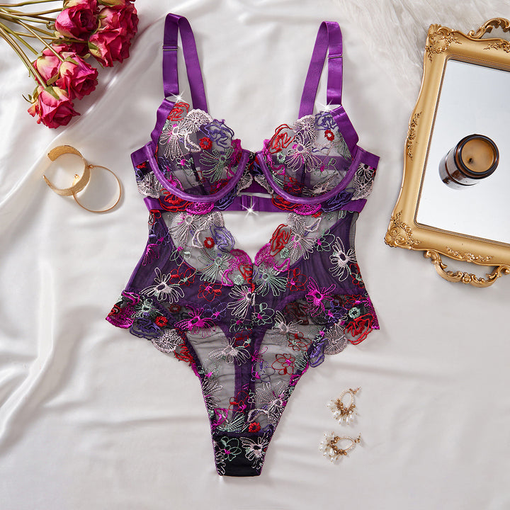 Maison Fleur Sculpting Embroidered Corset Bodysuit Set