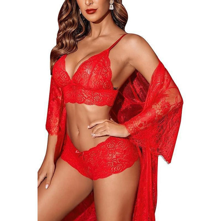 Élanora Lace Robe &amp; Lingerie Set