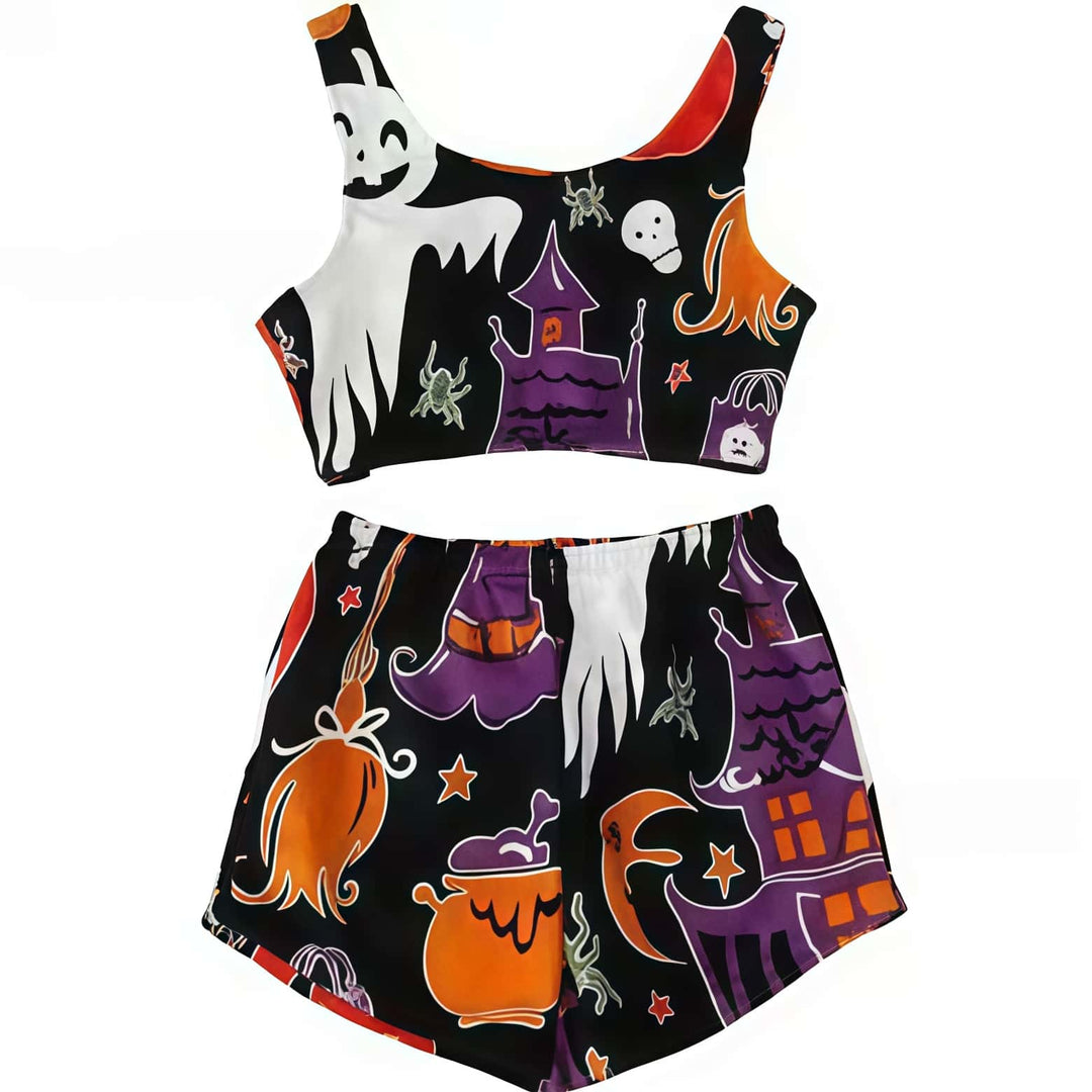 FrostHaunt Fleece-Lined Halloween Thermal Set