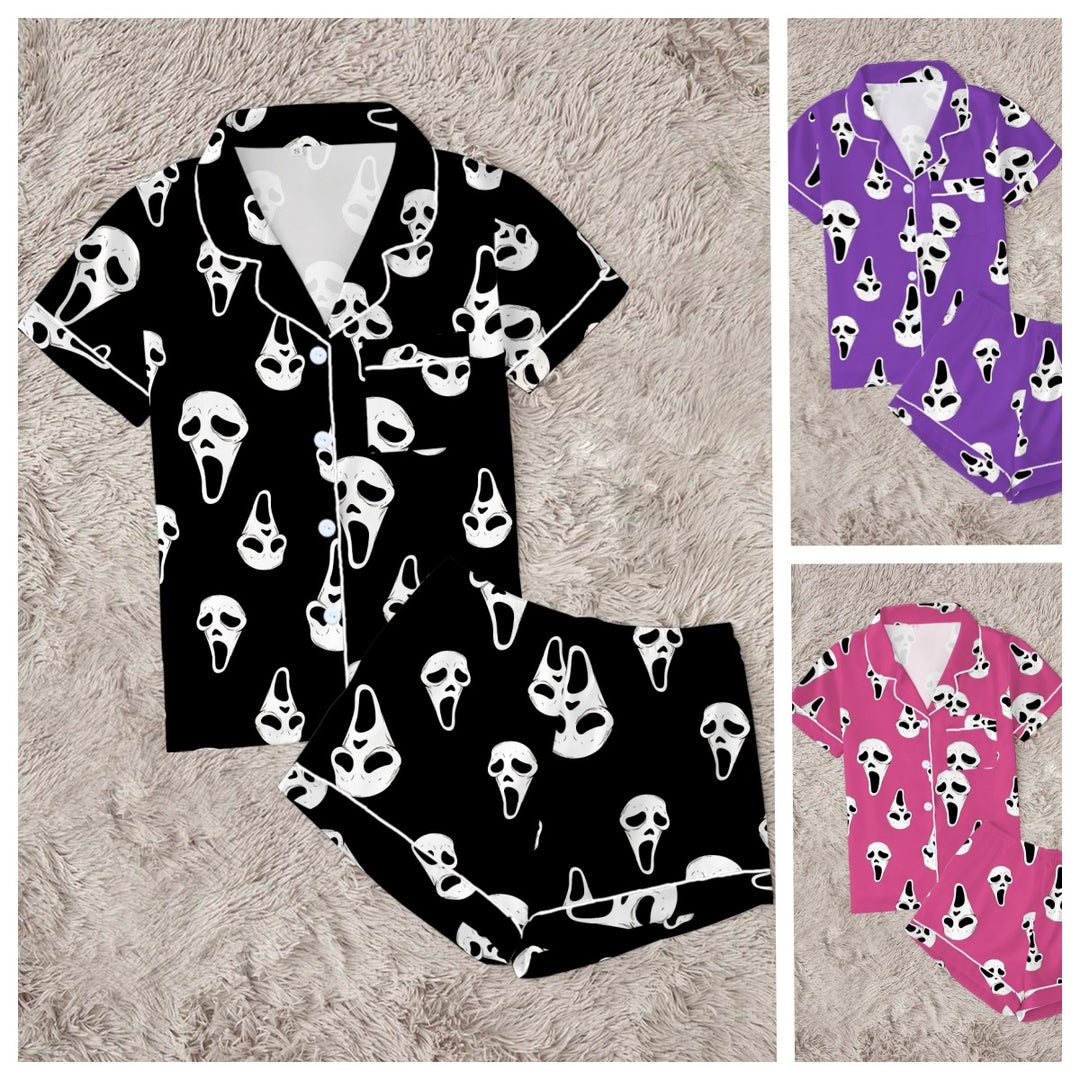Phantom Nights Ghost Print Pajama Set