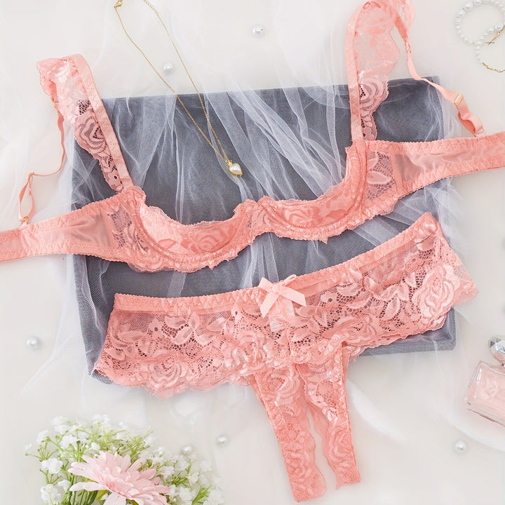 Élan Bloom Lace Bralette &amp; Brief Set