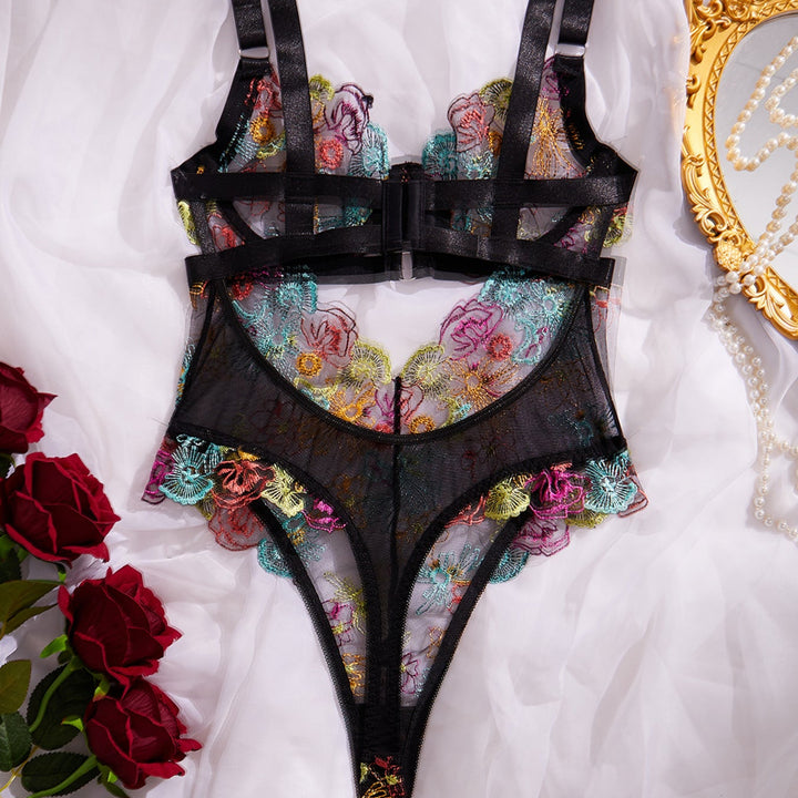 Maison Fleur Sculpting Embroidered Corset Bodysuit Set