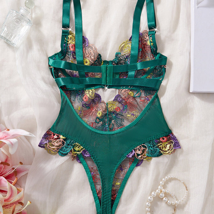 Maison Fleur Sculpting Embroidered Corset Bodysuit Set