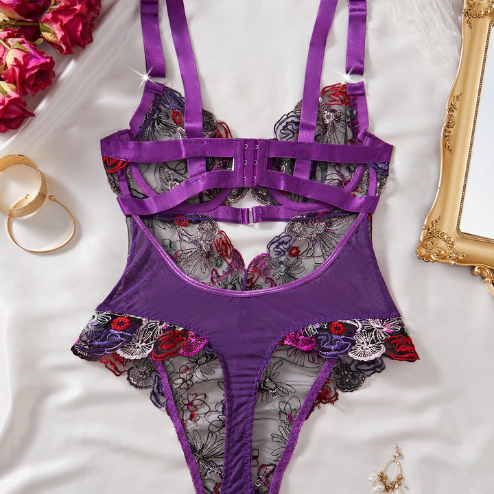 Maison Fleur Sculpting Embroidered Corset Bodysuit Set