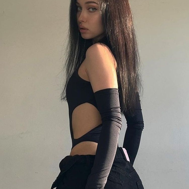 Noir Sculpt Cutout Bodysuit