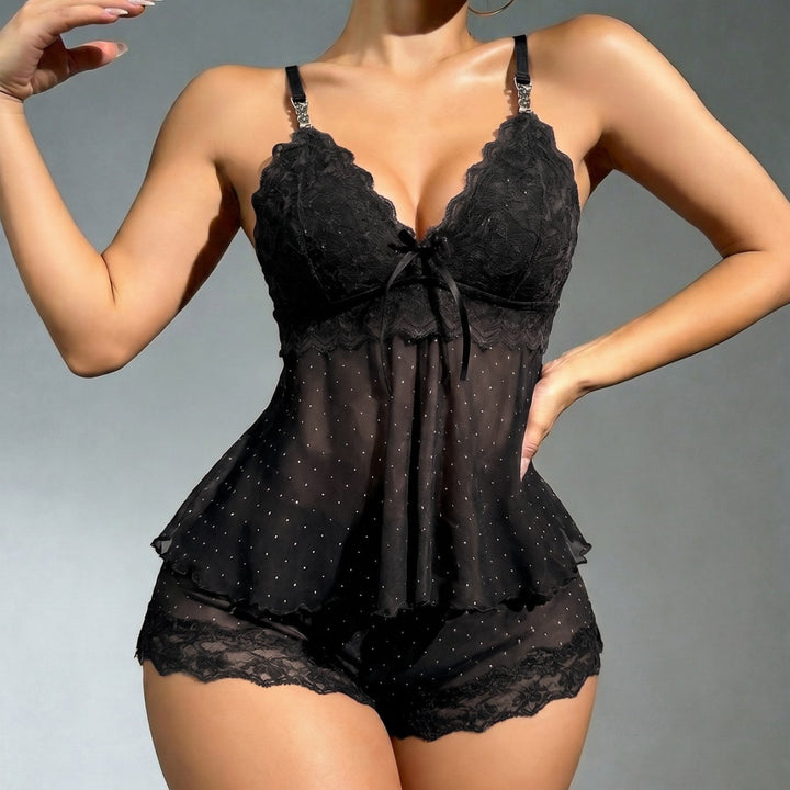 Velmira Lace-Dot Cami &amp; Shorts Set