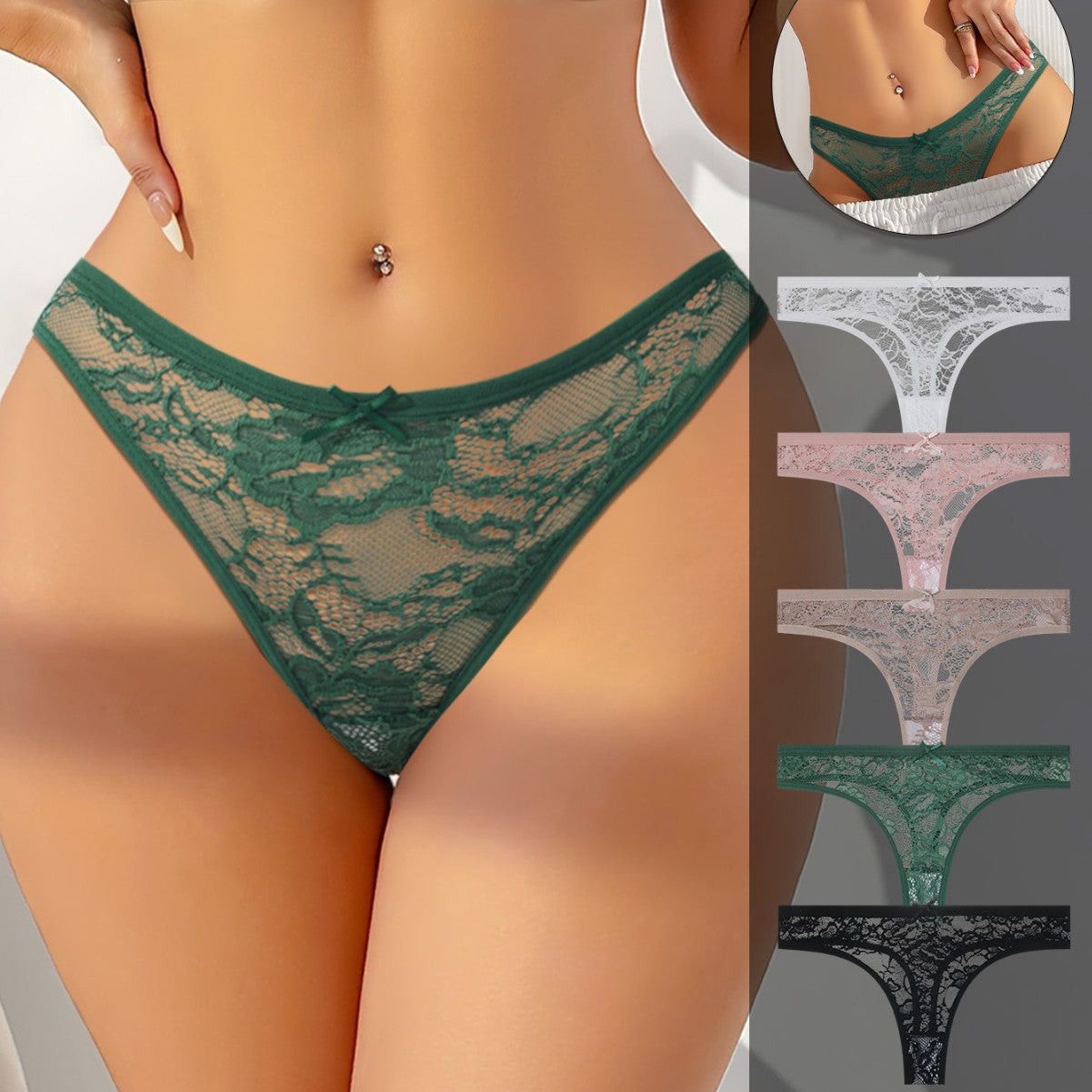 Floral Sheer T-Back Underwear