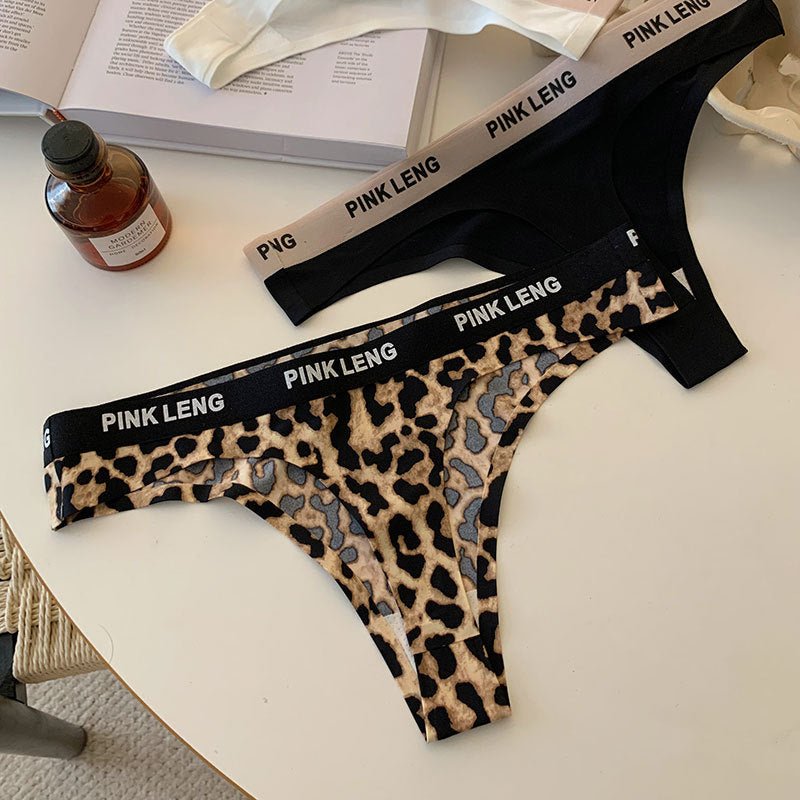 Women's Leopard Print Thong Panties