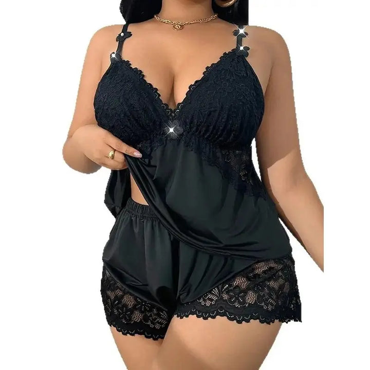 Lunessa Lace-Trim Cami &amp; Shorts Set
