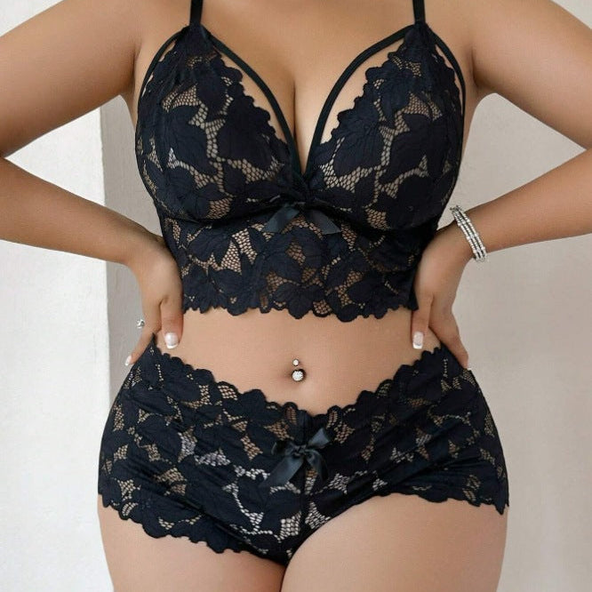 Célavie Floral Lace Bralette &amp; Shorts Set