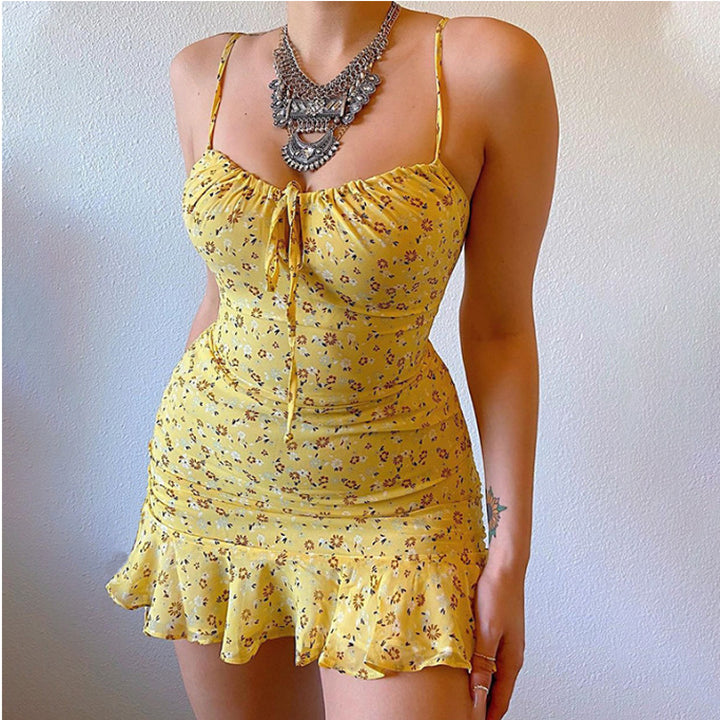 Sunlit Ruffle Bodycon Mini Dress