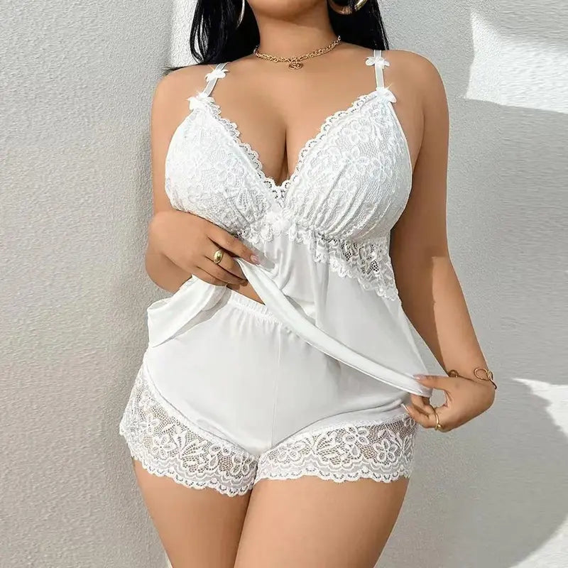 Lunessa Lace-Trim Cami &amp; Shorts Set