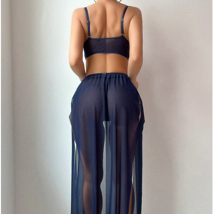 Moonlit Cascade Mesh Gown Set
