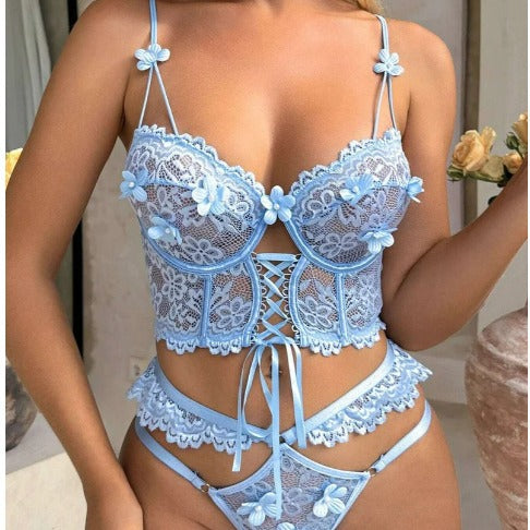Women's Luxury Lace Bustier Lingerie Set