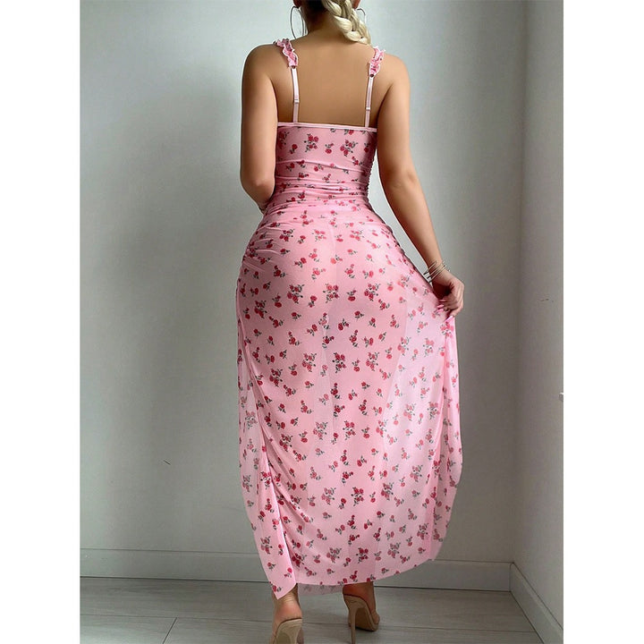 Petal Slit Lace Maxi Dress
