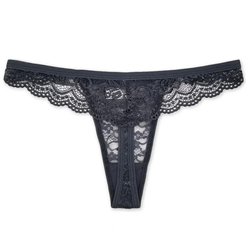 Scalloped Floral Lace T-Back Lingerie