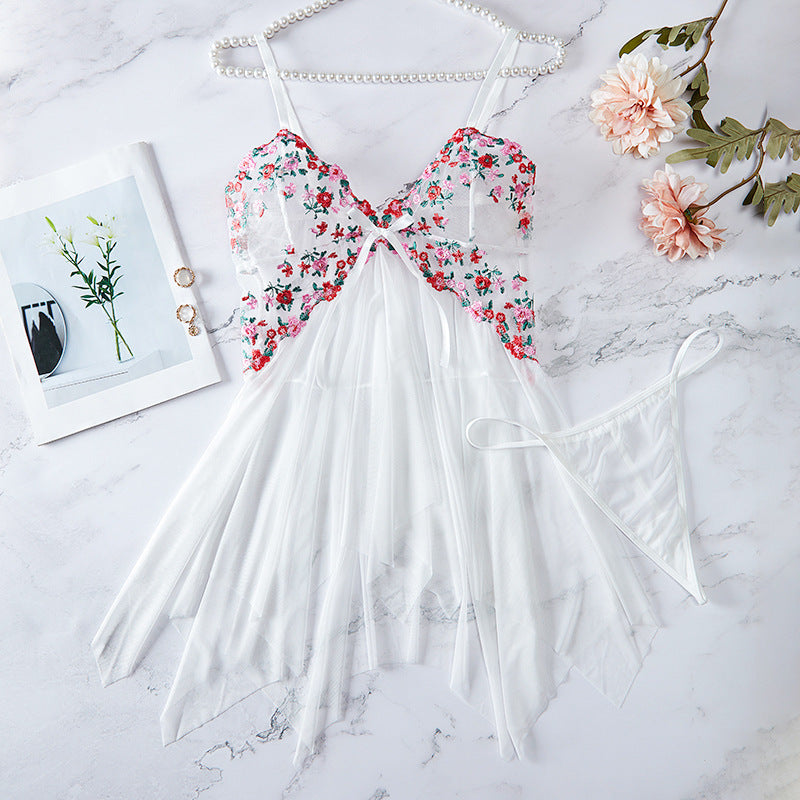 Sheer Mesh Sleepwear with Bow Detail