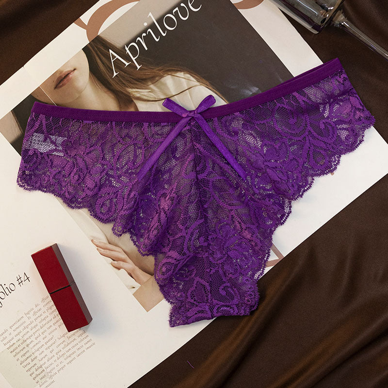 Elegant Floral Lace Bikini Underwear