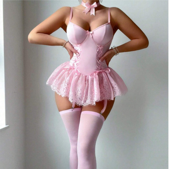 Petal Ruffle Corset Mini Dress Set