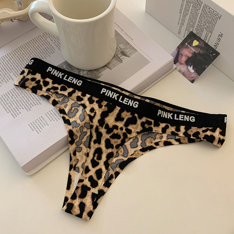 Women's Leopard Print Thong Panties