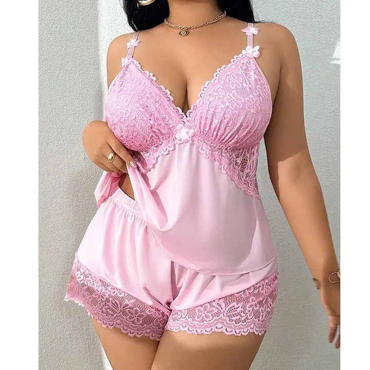 Lunessa Lace-Trim Cami &amp; Shorts Set