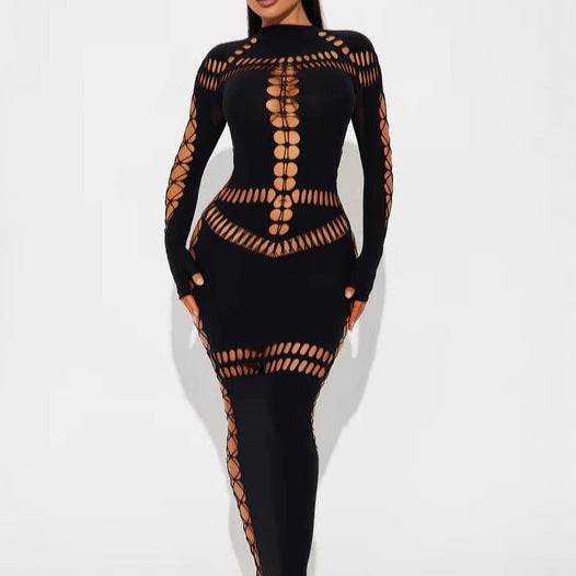 Obsidian Ladder-Cutout Bodystocking