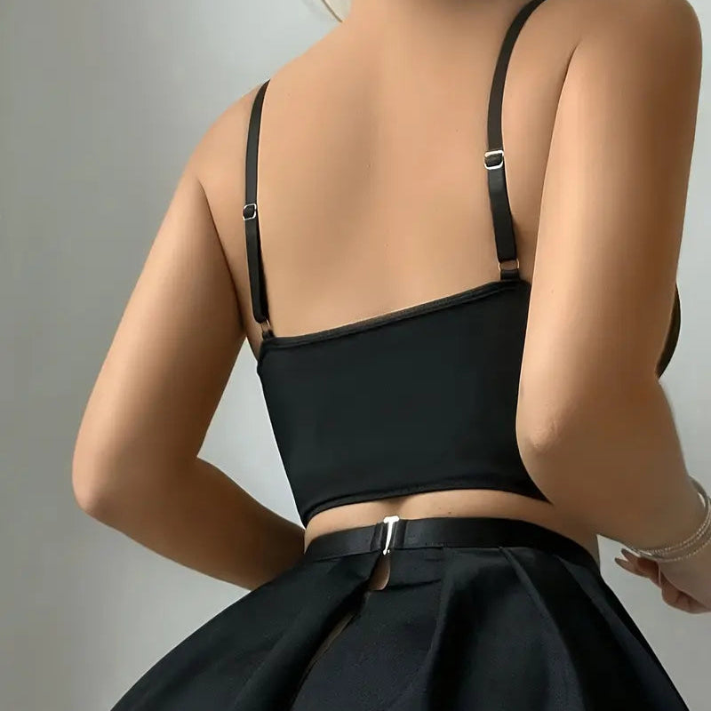 Lace-Up Maid Mini Dress