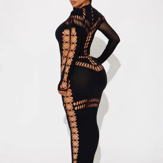 Obsidian Ladder-Cutout Bodystocking