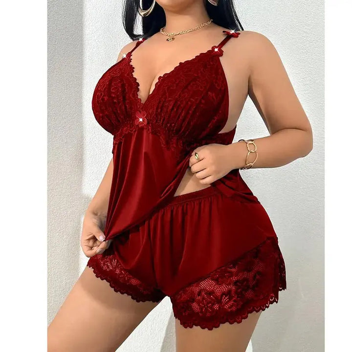 Lunessa Lace-Trim Cami &amp; Shorts Set