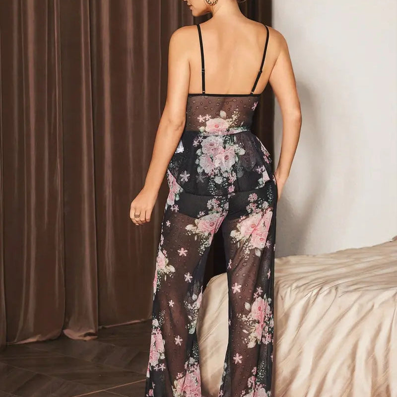 Floral Veil Lace Maxi Nightdress