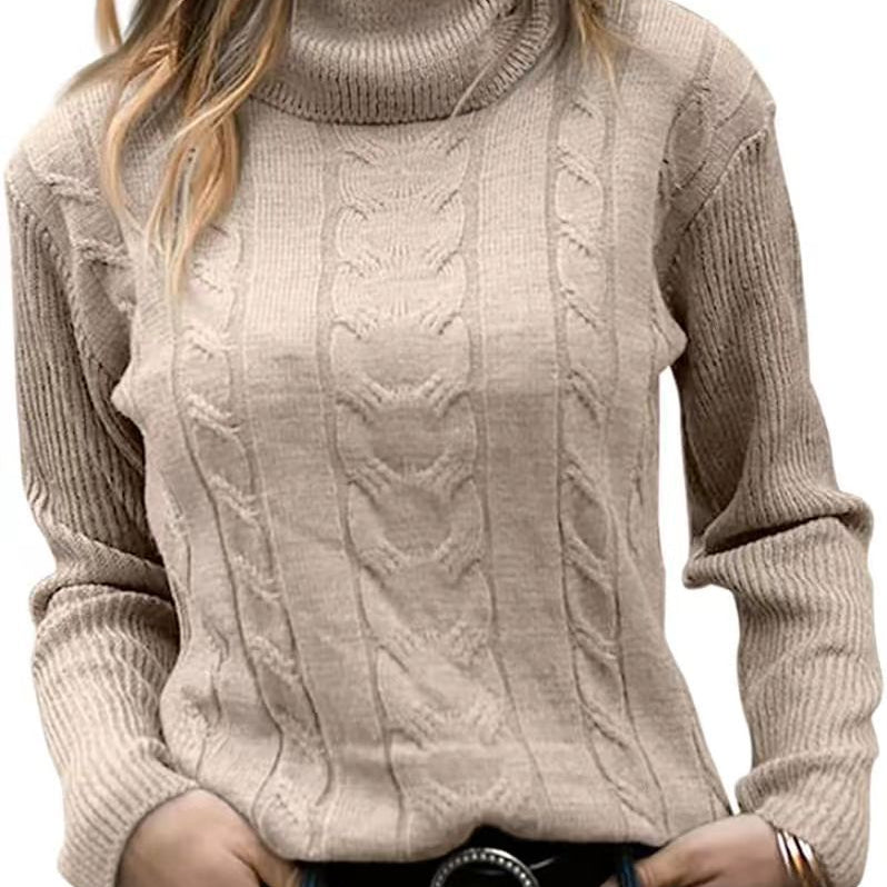Harbor Cable-Knit Turtleneck Sweater