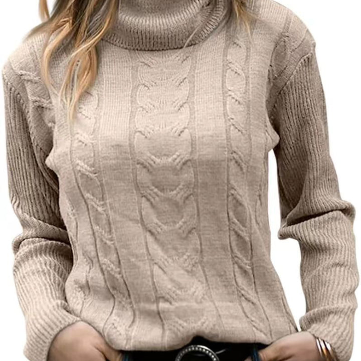 Harbor Cable-Knit Turtleneck Sweater