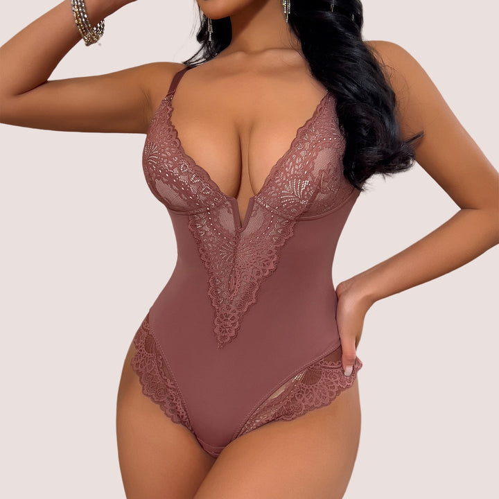 Valleria Lace Plunge Sculpting Bodysuit