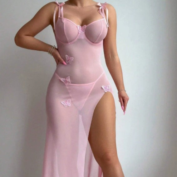 Butterfly Whisper Sheer Slit Nightdress