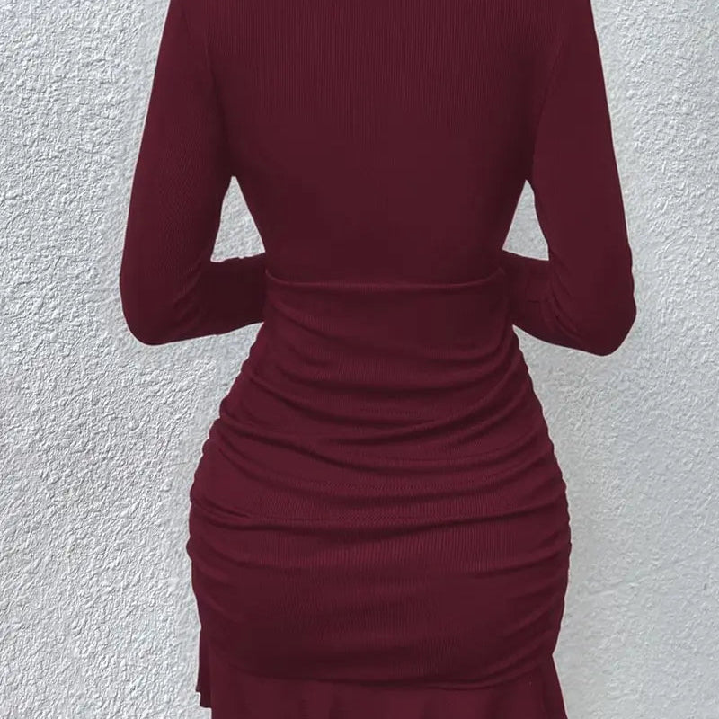 Veloria Ruched Wrap Mini Dress