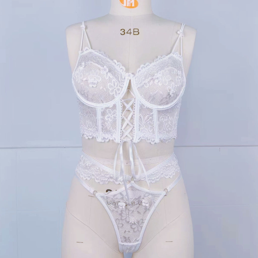 Women's Luxury Lace Bustier Lingerie Set
