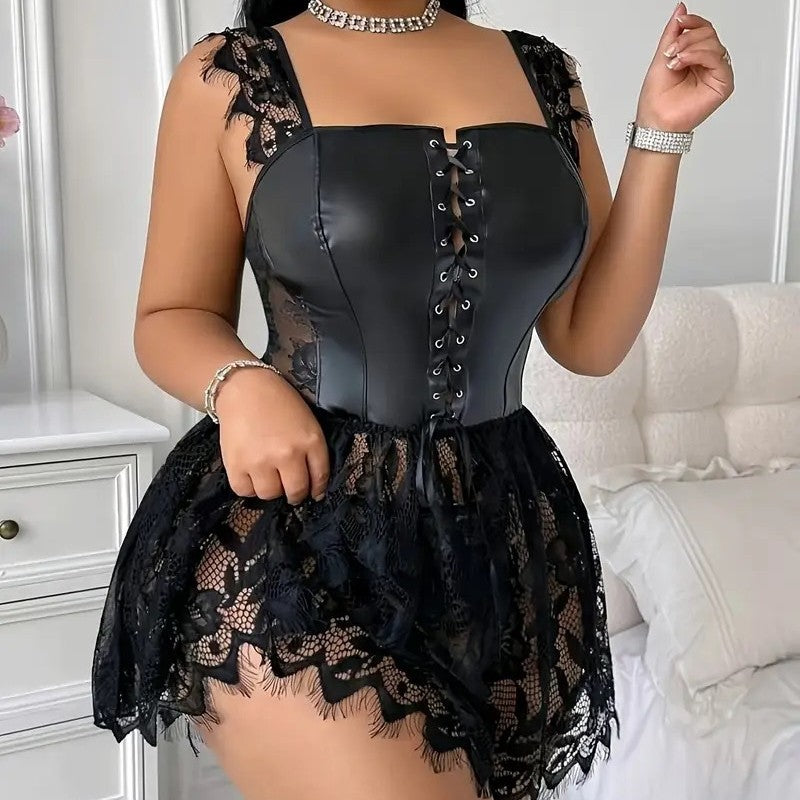 Noirette Lace Corset Skirt Set