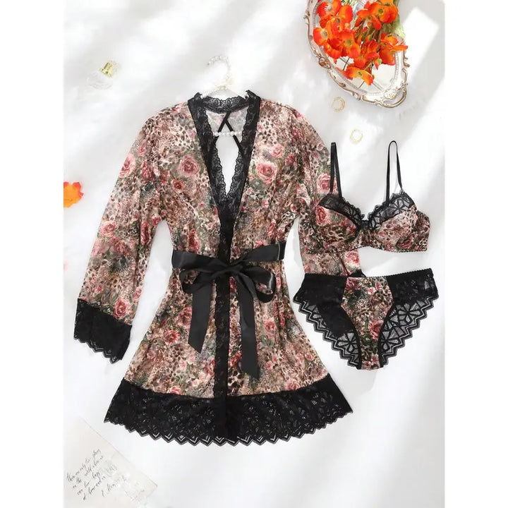 Rosé Veil Lace Robe Set